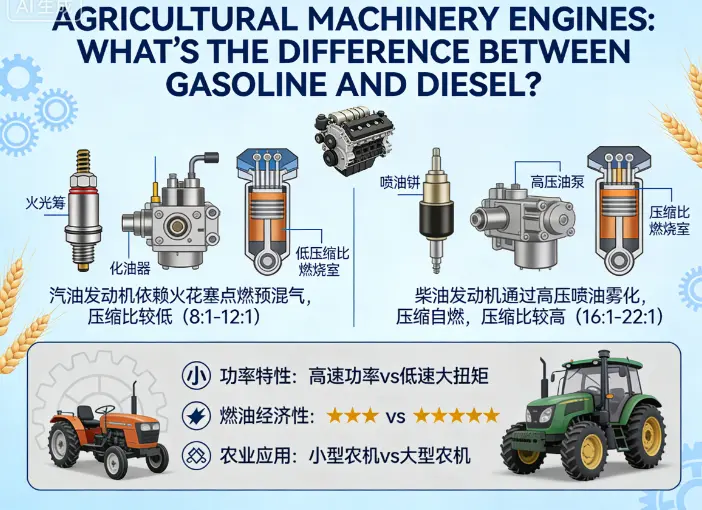 Agricultural Machinery Engines: What's the Difference Between Gasoline and Diesel?
